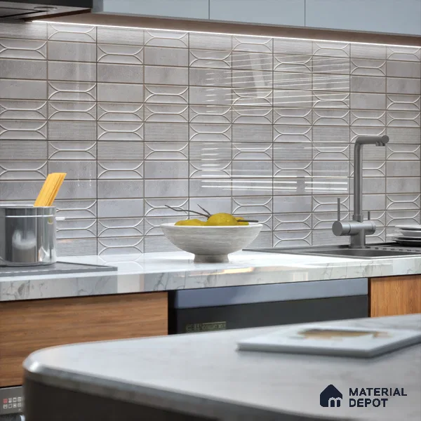 Faux Subway  Tile TL 07239 B Boat 1006 1 ft x 1 ft Ceramic Glossy Finish - 9 mm  | 2 mm Spacer is Mandatory | Please Expect a Slight Variation of Pattern (Sample)